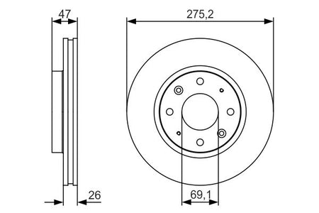 Bosch 0986479S28 Brake Disc - 5
