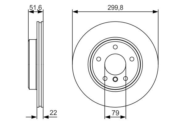 Bosch 0986479S32 Brake Disc - 5