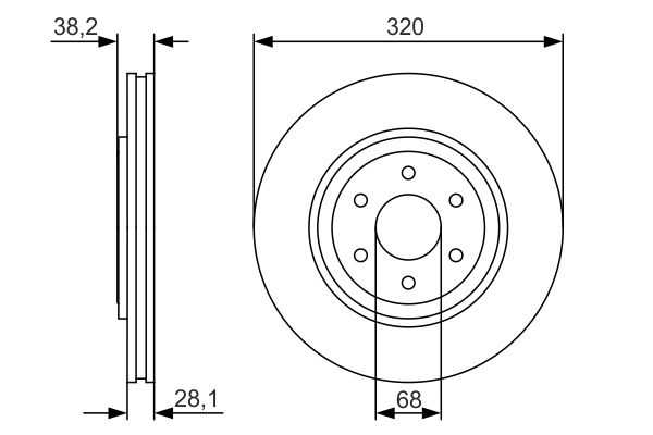 Bosch 0986479S35 Brake Disc - 5