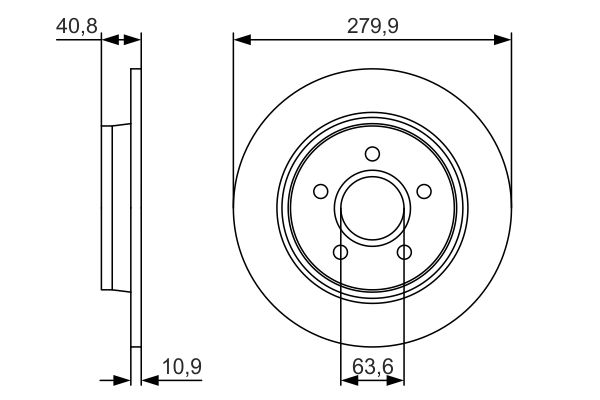 Bosch 0986479S49 Brake Disc - 5