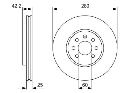Bosch 0986479S55 Brake Disc - 5