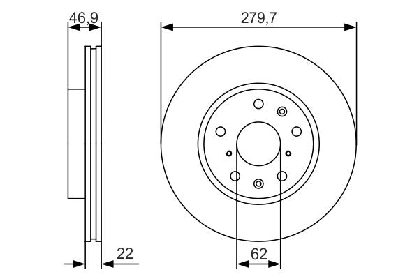 Bosch 0986479S58 Brake Disc - 5