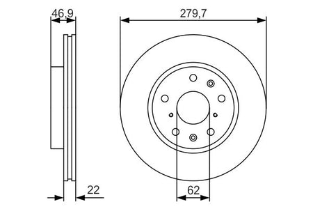 Bosch 0986479S58 Brake Disc - 5
