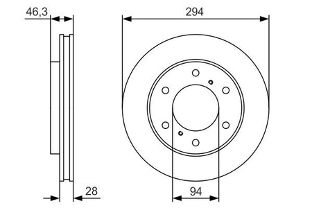 Bosch 0986479S63 Brake Disc - 5