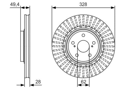Bosch 0986479T00 Brake Disc - 5