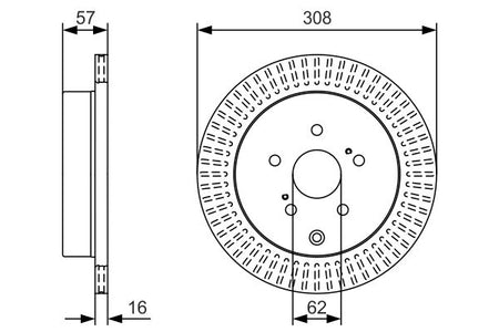 Bosch 0986479T16 Brake Disc - 5