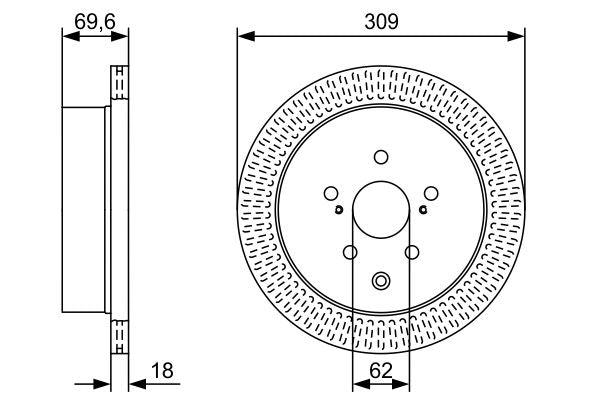 Bosch 0986479T57 Brake Disc - 5