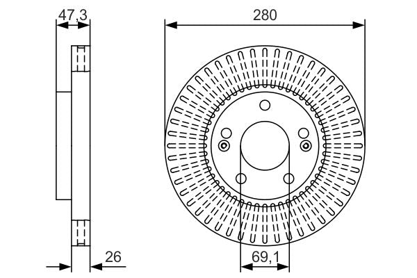 Bosch 0986479U10 Brake Disc - 5