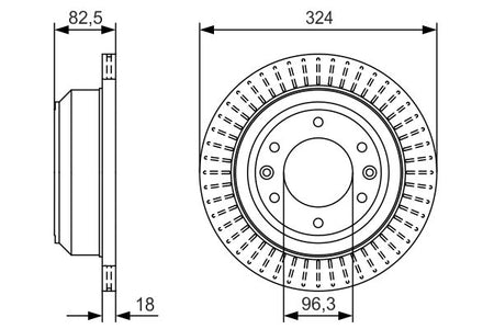 Bosch 0986479U29 Brake Disc - 5