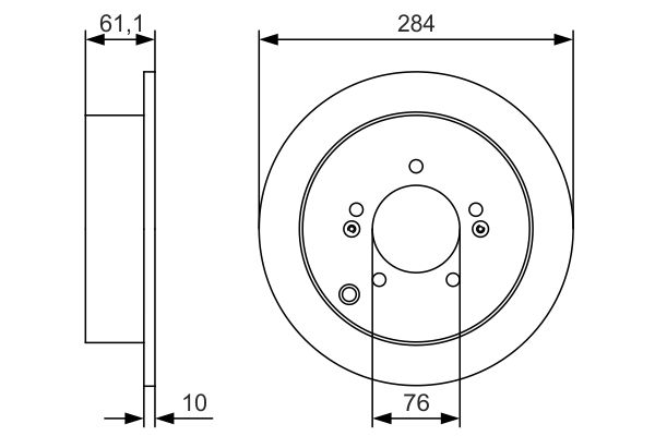 Bosch 0986479U37 Brake Disc - 5
