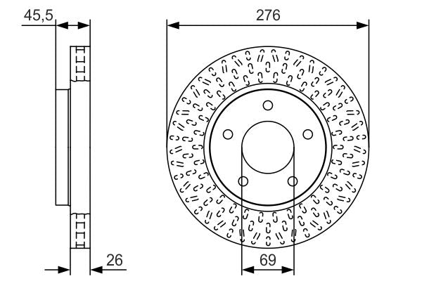 Bosch 0986479U40 Brake Disc - 5