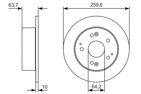 Bosch 0986479V39 Brake Disc - 5