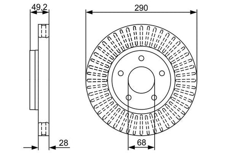 Bosch 0986479V48 Brake Disc - 1