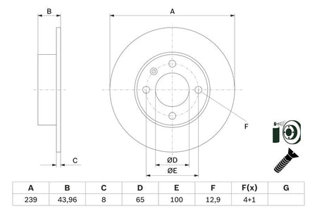 Bosch 0986479V90 Brake Disc - 5