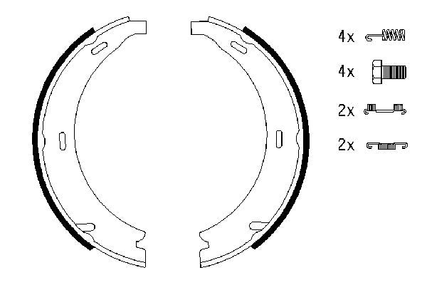 Bosch 0986487543 Brake Shoe Set, parking brake - 5