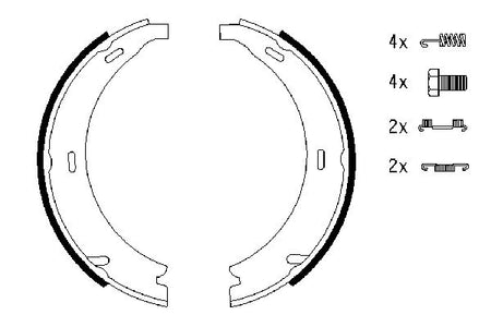 Bosch 0986487543 Brake Shoe Set, parking brake - 5