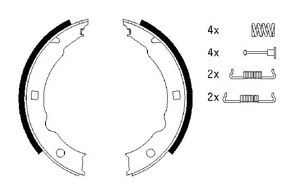 Bosch 0986487579 Brake Shoe Set, parking brake - 5