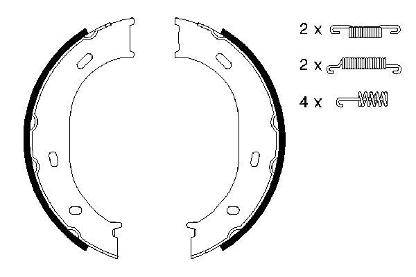 Bosch 0986487610 Brake Shoe Set, parking brake - 5