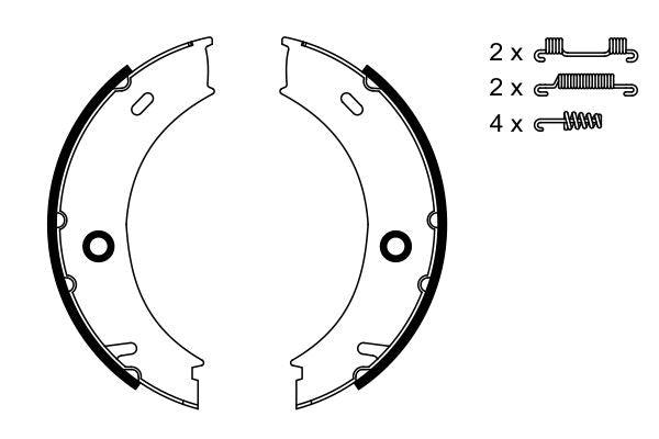 Bosch 0986487611 Brake Shoe Set, parking brake - 5