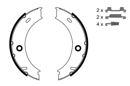Bosch 0986487611 Brake Shoe Set, parking brake - 5