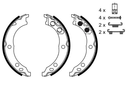 Bosch 0986487712 Brake Shoe Set, parking brake - 5