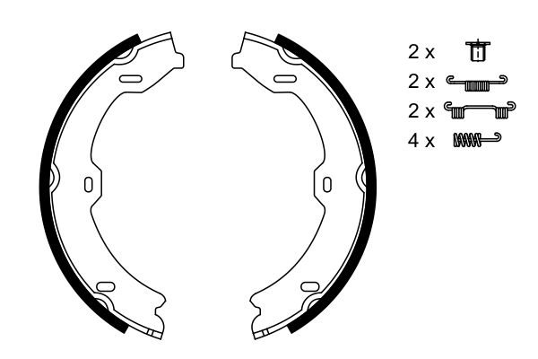Bosch 0986487725 Brake Shoe Set, parking brake - 5