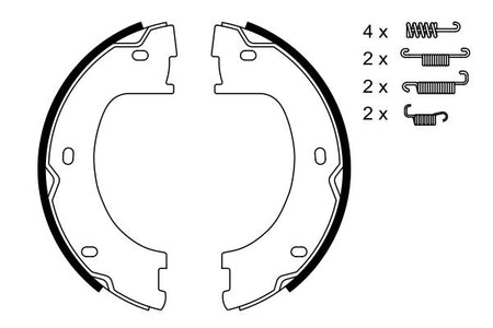 Bosch 0986487751 Brake Shoe Set, parking brake - 5