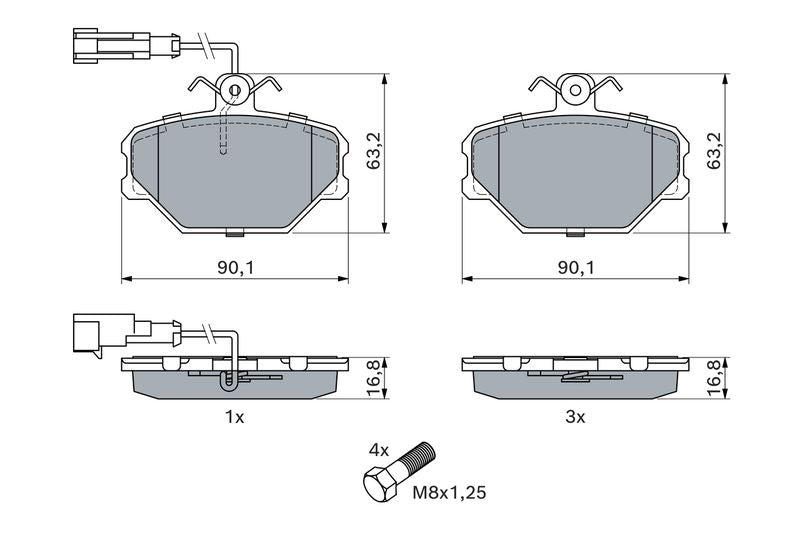 Bosch 0986491050 Brake Pad Set, disc brake - 5