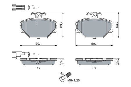 Bosch 0986491050 Brake Pad Set, disc brake - 5