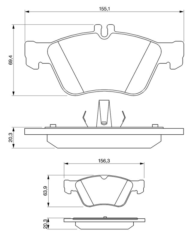 Bosch 0986494001 Brake Pad Set, disc brake - 5
