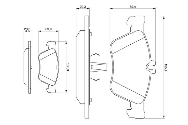 Bosch 0986494001 Brake Pad Set, disc brake - 6