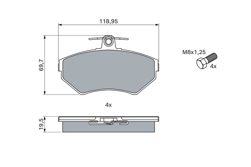 Bosch 0986494021 Brake Pad Set, disc brake - 5