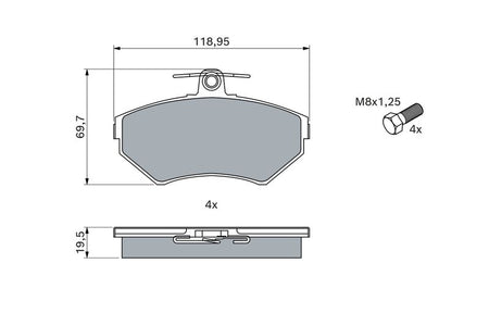 Bosch 0986494021 Brake Pad Set, disc brake - 5