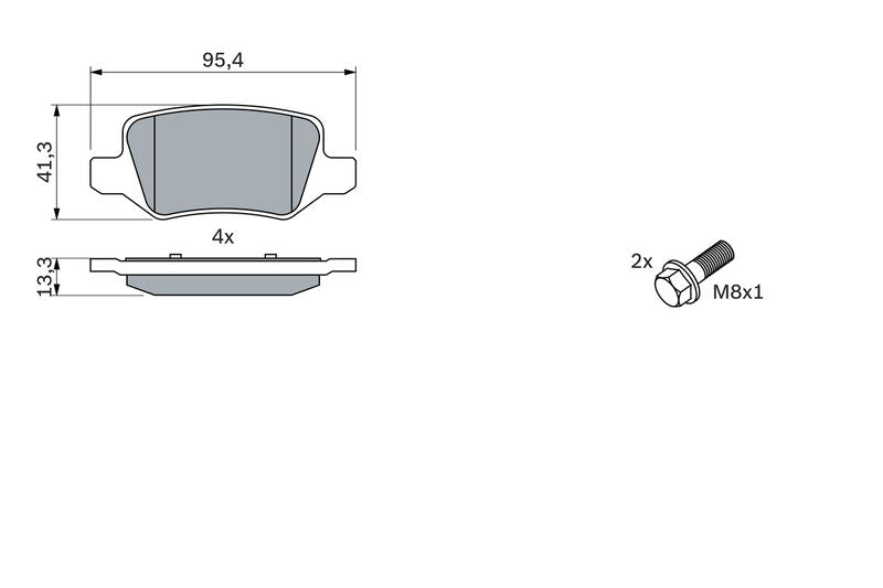 Bosch 0986494023 Brake Pad Set, disc brake - 5