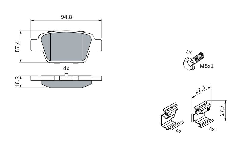 Bosch 0986494030 Brake Pad Set, disc brake - 5