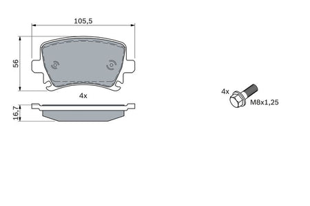 Bosch 0986494053 Brake Pad Set, disc brake - 5