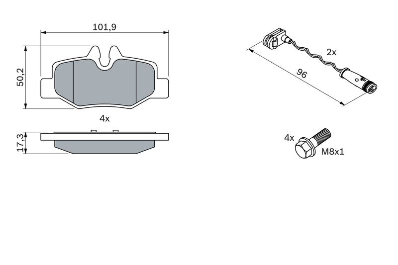 Bosch 0986494082 Brake Pad Set, disc brake - 5