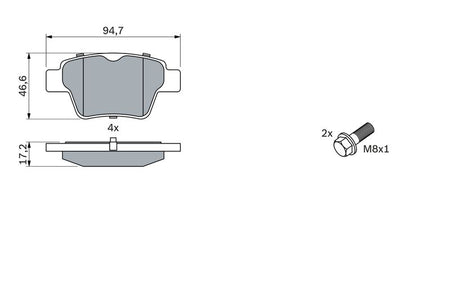 Bosch 0986494099 Brake Pad Set, disc brake - 5