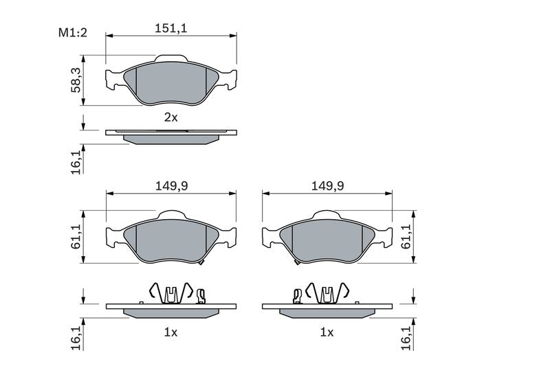Bosch 0986494101 Brake Pad Set, disc brake - 5