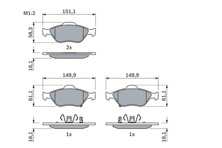 Bosch 0986494101 Brake Pad Set, disc brake - 5