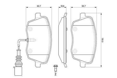 Bosch 0986494105 Brake Pad Set, disc brake - 5