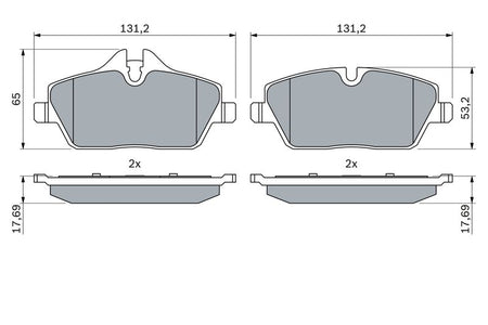 Bosch 0986494120 Brake Pad Set, disc brake - 5