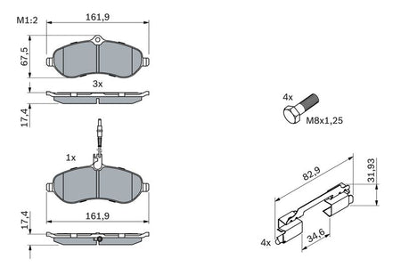 Bosch 0986494163 Brake Pad Set, disc brake - 5