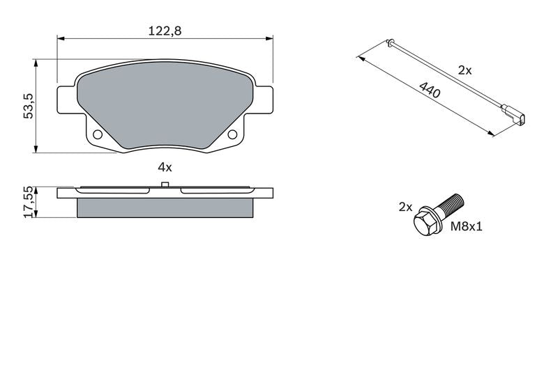 Bosch 0986494171 Brake Pad Set, disc brake - 5