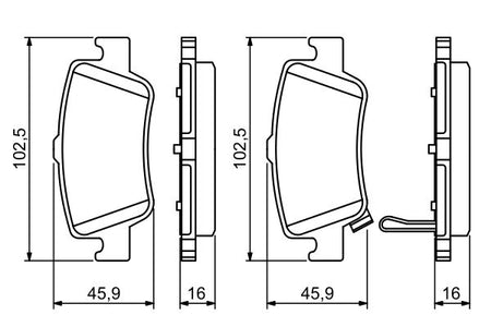 Bosch 0986494182 Brake Pad Set, disc brake - 5