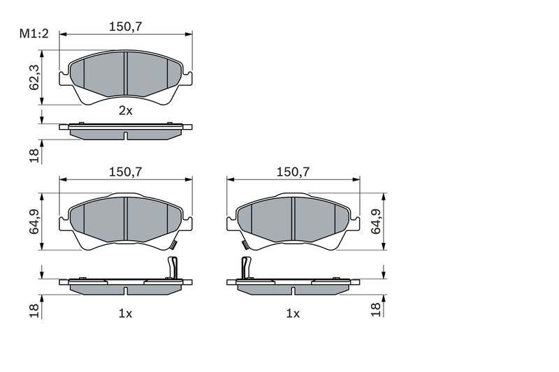 Bosch 0986494187 Brake Pad Set, disc brake - 5