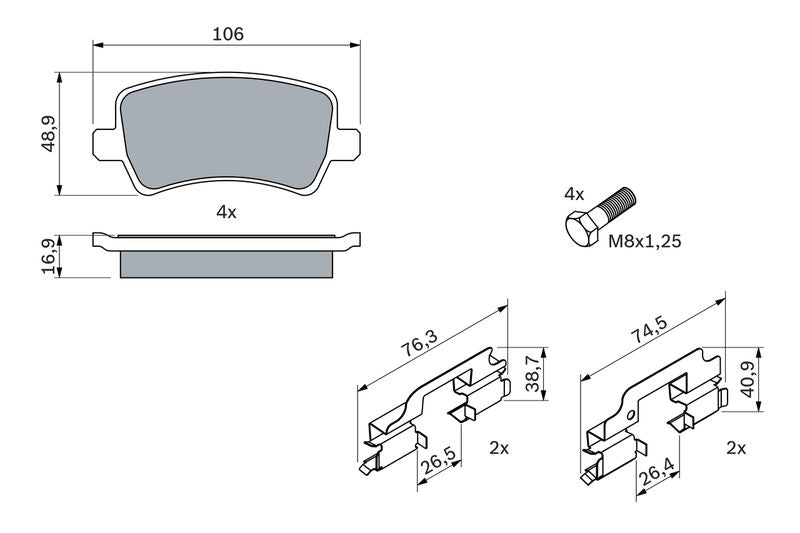 Bosch 0986494213 Brake Pad Set, disc brake - 5