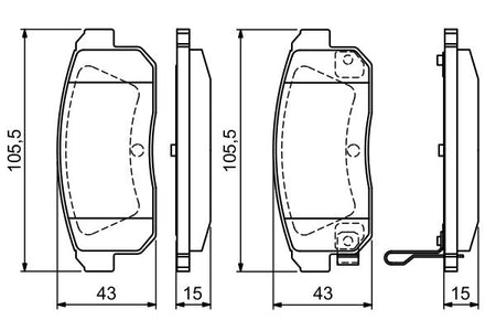Bosch 0986494223 Brake Pad Set, disc brake - 5