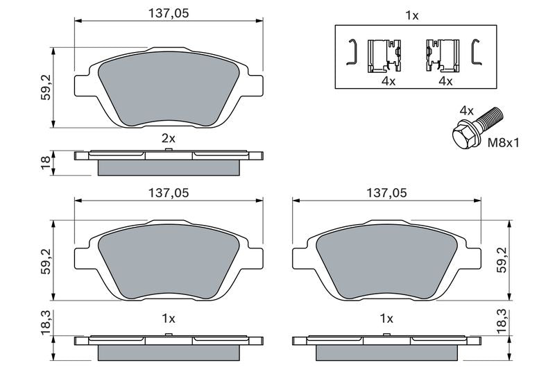 Bosch 0986494438 Brake Pad Set, disc brake - 5