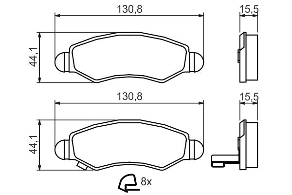 Bosch 0986494458 Brake Pad Set, disc brake - 5